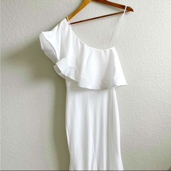Lulu’s | So Amazed White One-Shoulder Maxi Dress - Picture 3 of 5